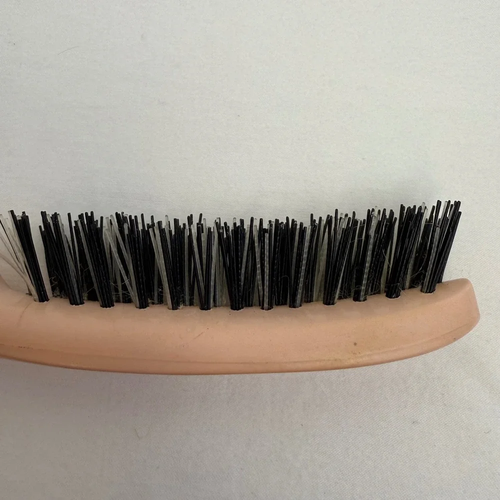 Vintage‎ Howard 77 Firm-Grip Hair Brush Peach Curved Ergonomic Handle Sunburst